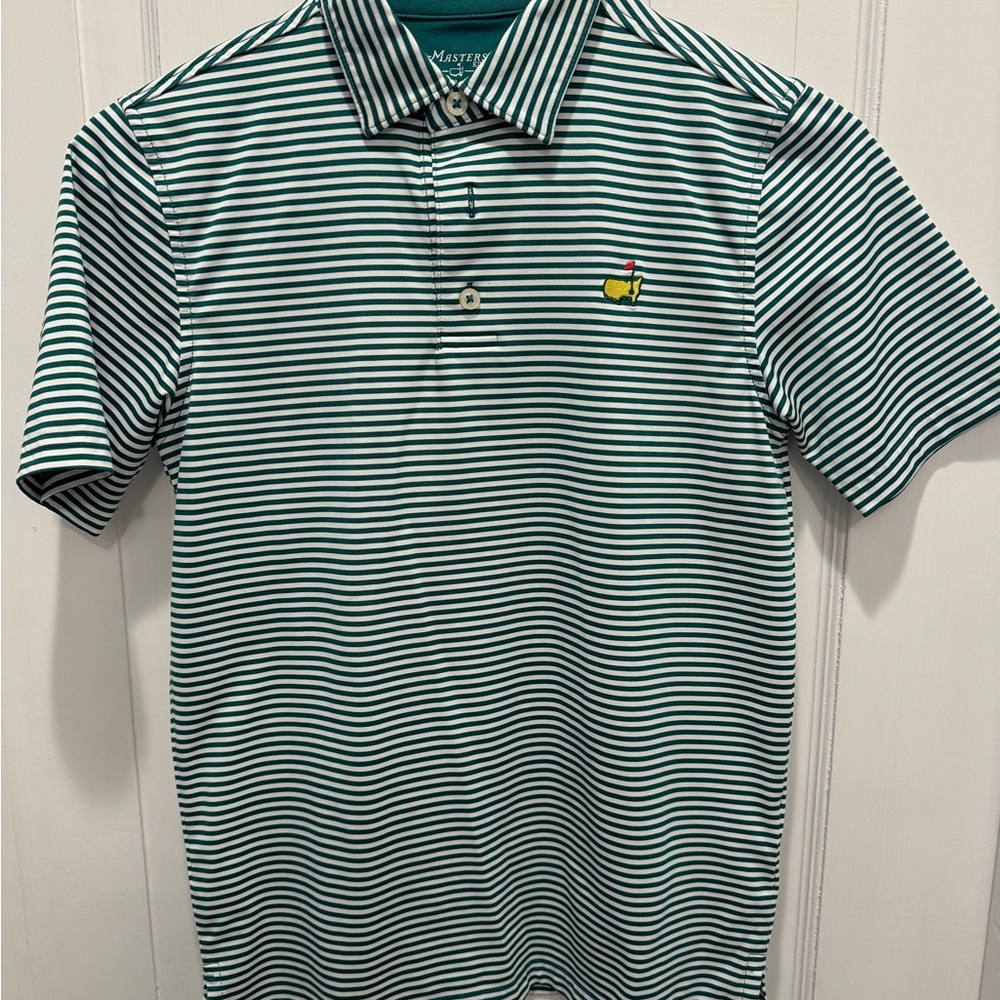 Master Boy Hunter and White Performance Striped Polo